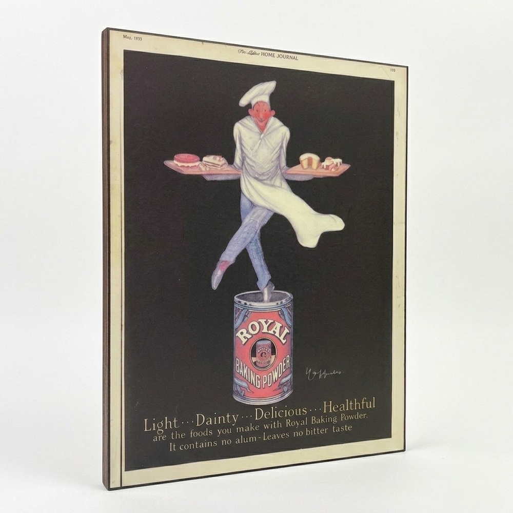 ROYAL BAKING POWDER 1923 Ladies' Home Journal Ad Vintage Kitchen Art Dry Mount